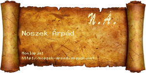 Noszek Árpád névjegykártya